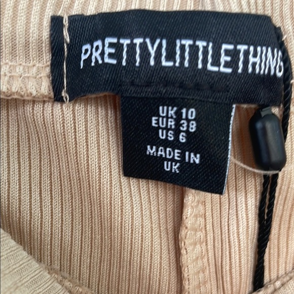 PrettyLittleThing Ribbed Tan Legging Pants with Elastic Waistband Size 6 - Picture 7 of 17